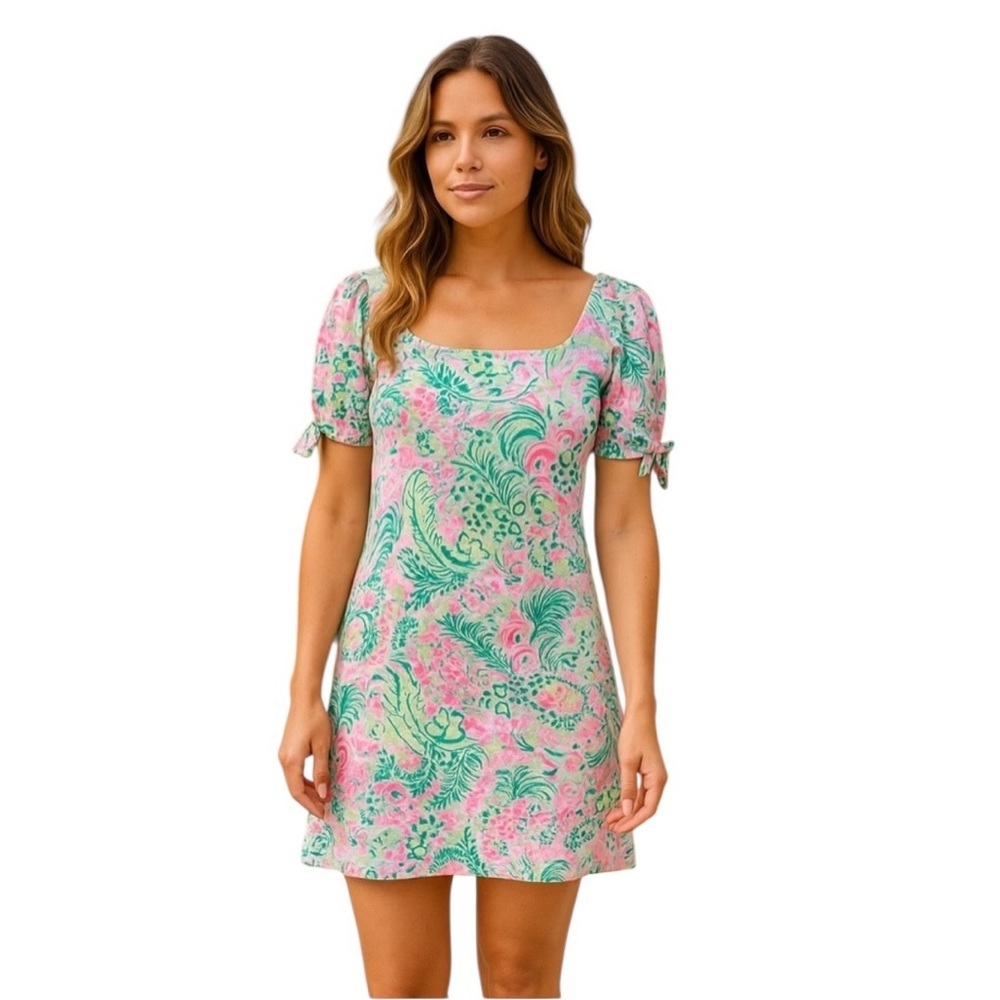 Lilly Pulitzer Haydn Short Sleeve Dress – Multi Banana Split – XL EUC